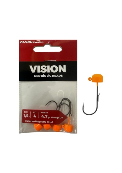 Hanfish Vision Ned Rig Jig Head Lomj 4.7gr No:1/0 Orange Uv 4 Adet