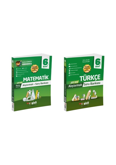Gizli 2026 6. Sınıf Matematik + Türkçe Alıştırmalı Soru Bankası Seti 2 Kitap Güncel Müfredat