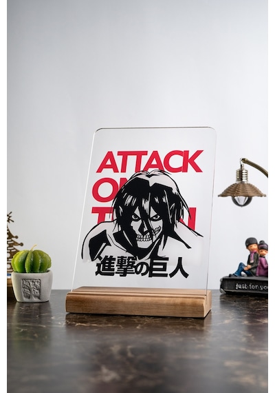 Attack On Titan Ev Titan Eren Severlere Masa Dekoratif Ahşap Obje