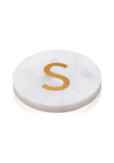 The Mia Mermer Bardak Altlığı S Beyaz