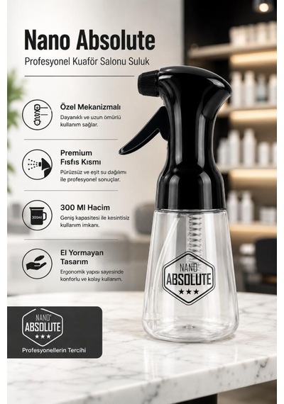 Nano Absolute Özel Mekanizmalı Premium Fısfıslı Kuaför Otomatik Suluk Şeffaf G-1514