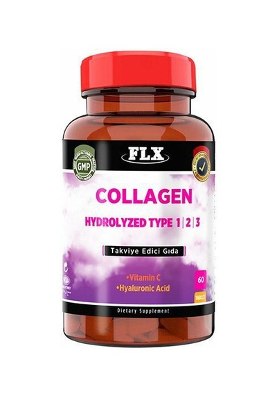 Flx Collagen Kolajen Tip-1-2-3 Hyoluronic Vitamin C 60 Tablet