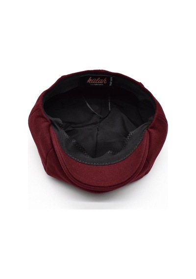 Külah Erkek Dökümlü Kışlık Newsie Kasket Premium Irish Flat Cap Şapka - Bordo