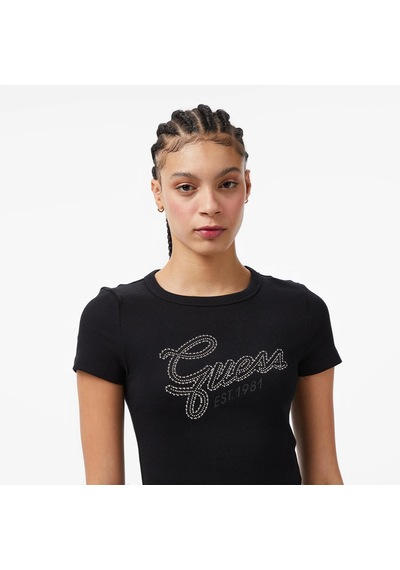 Guess Kadın T-shırt W6rı22ka0h1-jblk Siyah