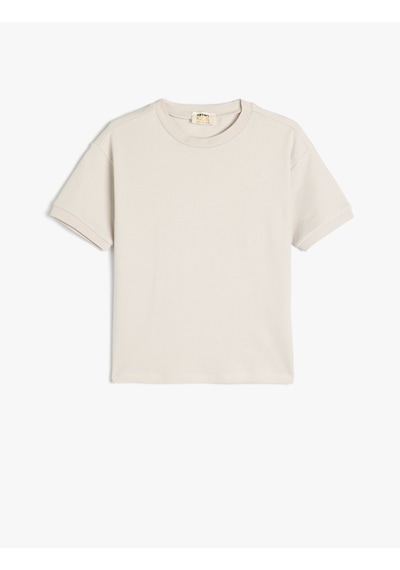 Koton Oversize Basic Tişört Kısa Kollu Bisiklet Yaka Pamuklu Gri 5skb10003tk Gri