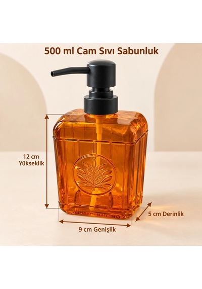 Ahşap Standlı 2'li Cam Sıvı Sabunluk Çok Renkli