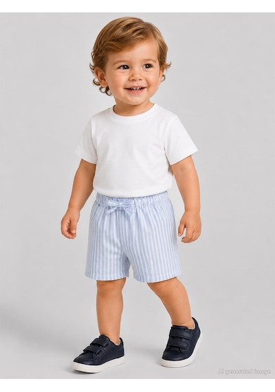 Civil Baby Çizgili 6-18 Ay Şort - Mavi