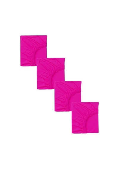 4 Adet 40 X 80 + 10 Cm Anne Yanı Lastikli Penye Kumaş Bebek Çarşafı-fuşya