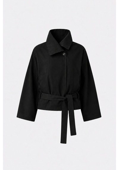 Suud Collection Siyah Millie Yarasa Kol Trençkot