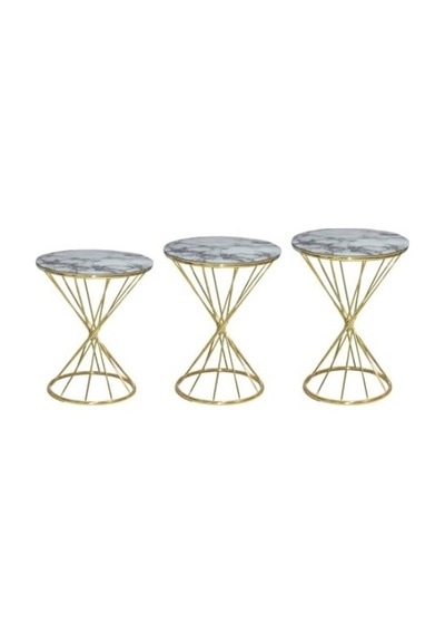 Brc Rivoli Zigon Model Metal Transmisyon Çelik Gold Renk Kaplama Beyaz Mermer Temper Cam El Yapım