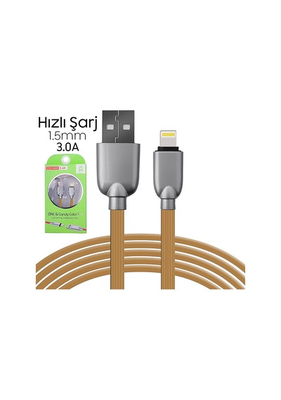 Ally iPhone Uyumlu5s6s788 Plus Zinc Alloy Dayanıklı 3.0a 1.5mm Usb Kablo- 5775