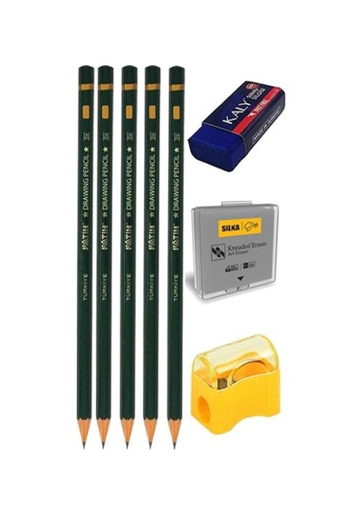 Teknik Resim Seti 12 Parça 1 Paket Teknik Resim Defteri Gönye Dereceli Kalem Metal Pergel Silgi Kalemtraş Hamur Silgi