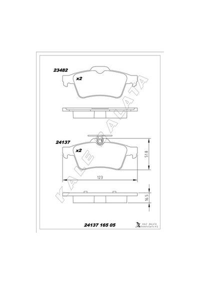 Kale 24137 165 05 Ans Kd13 Arka Balata Focus Iı Cmax 03 Connect 02 Laguna Iıı 07 Opel Vectra C 02 Sıgnum 03 Cıtroen C5 08 Peugeot P508 10 18 3m512m008ac-440601689r-93192623 - 11181300