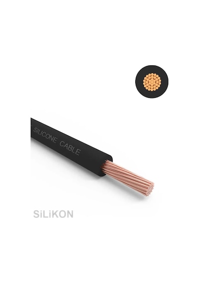 1X4 mm2 SIAF 14 AWG Yumuşak Silikon Kablo  1 Metre - Siyah
