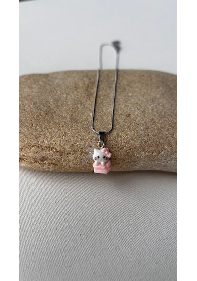 Hellokitty Uçlu Çelik Kolye Renkli