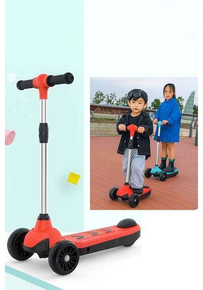Elektrikli 3 Tekerlekli Çocuk Scooter Kırmızı