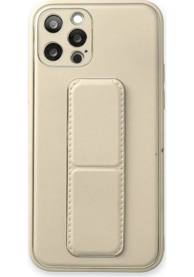 Newface Apple iPhone Uyumlu  12 Pro Kılıf Coco Deri Standlı Kapak - Beyaz
