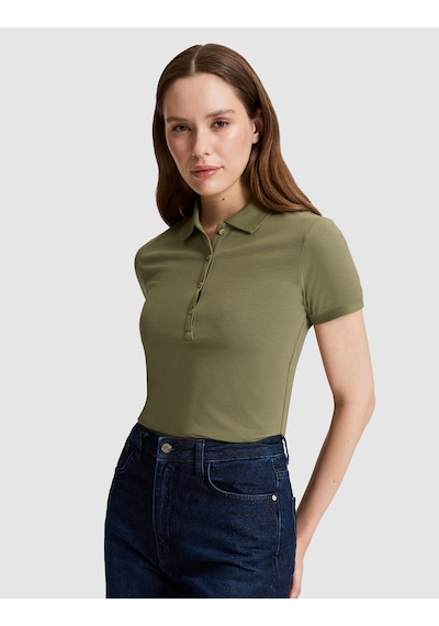 Pierre Cardin Kadın Haki Tişört Basic 50325456-vr027