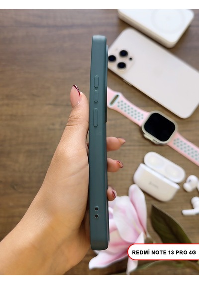 Redmi Note 13 Pro 4g Uyumlu Kamera Korumalı Darbeye Dayanıklı Renk Atmayan Keep Silikon Kılıf Haki