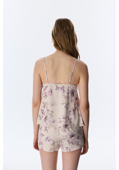 Penti Pastel Bej Petal Saten Atlet Pijama Üstü