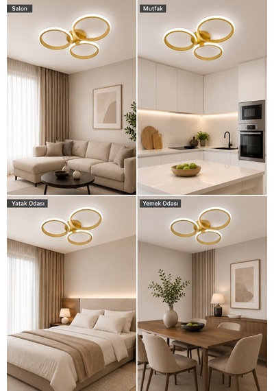 Yuno Led Plafonyer Avize Beyaz Işık Eskitme