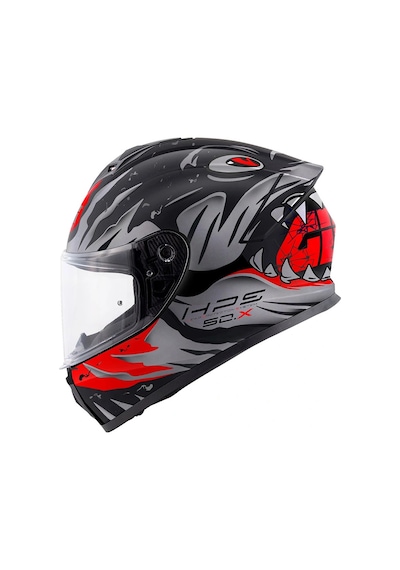 Gıvı 50.x Sharkbıte Mat Siyah-gri-kırmızı Kask Grı-kırmızı