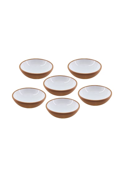 Toprak Sırlı 10cm Kase 6 Lı Takım Beyaz