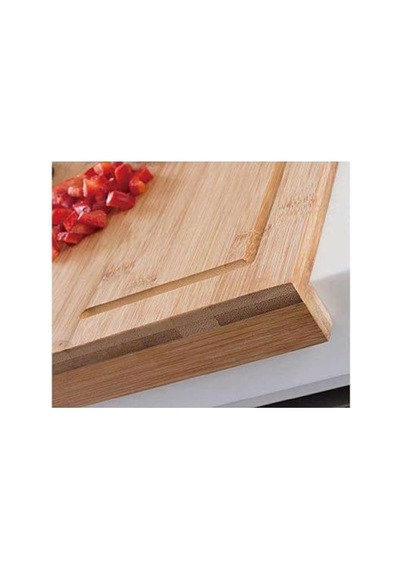 Tezgah Üstü Bambu Kesme Tahtası, Kaymaz Ekmek Tahtası, Kenarlı Kesme Tepsisi Büyük Boy 45cm 35cm - Tezgah Üst Diğer