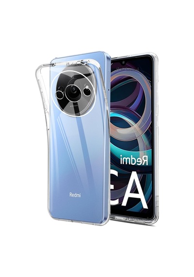 Xiaomi Redmi A3 Kılıf Kamera Korumalı Renksiz Şeffaf Silikon Kap