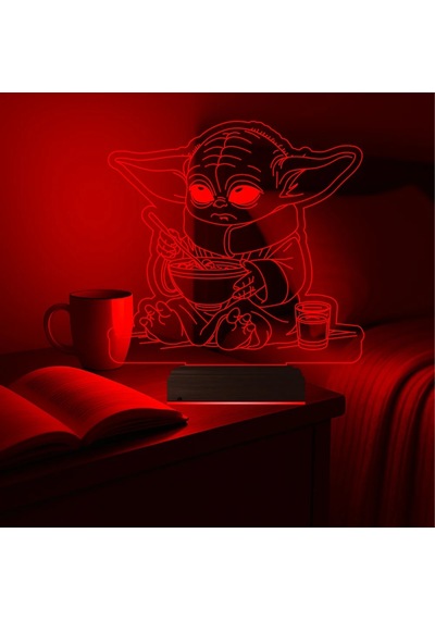 Luvivia Çizgi Film Yoda 3d Lamba - Masa Gece Lambası Şeffaf