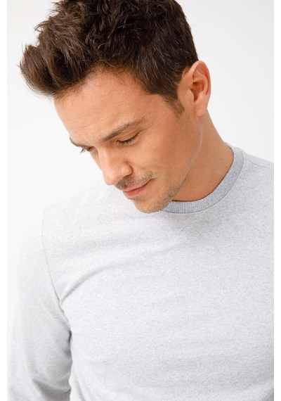 Igs İgs Erkek A.gri Modernfıt / Ekstra Dar Kalıp Bisiklet Yaka Sweatshirt Açık Gri