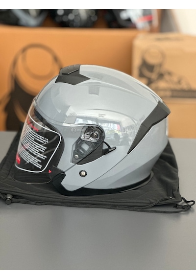 Motokaskk Güneş Gözlüklü Jk Güneş Gözlüklü Yarım Kask / Ece Sertifikalı / Nardo Gri Gri