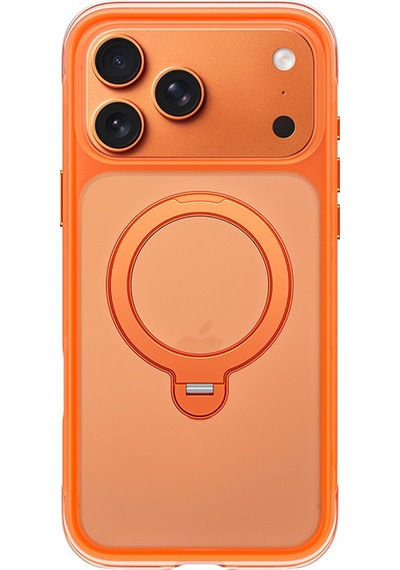 Apple iPhone Uyumlu  17 Pro Max Kılıf Wiwu As-203 Aeroshield Ultra Serisi M-safeli Airbagli Standlı Kapak Turuncu