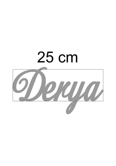 Silver Aynalı Pleksi Isim- Gümüş Aynalı Pleksi Isim 25 Cm Gumus