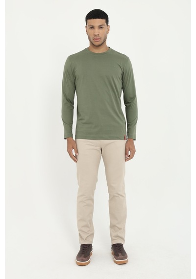 Dufy Erkek Regular Fit Bisiklet Yaka Haki Sweatshirt-25510