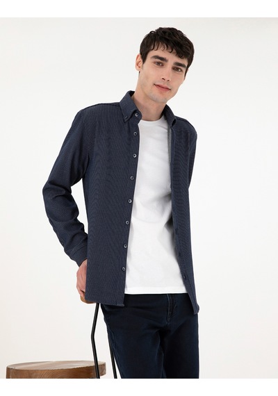 Pierre Cardin Erkek Lacivert Gömlek Desenli 50293947-vr033 Lacivert