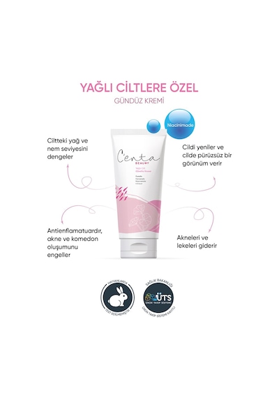 C'enta Beauty Yağlı Ciltler İçin Gece Bakım Kremi 50 ML + Gündüz Kremi 50 ML + Tonik 200 ML