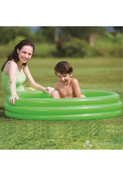 Bestway 51024 Çocuk Havuzu 102 CM X 25 CM 3 Bölmeli Yeşil Renk Çok Renkli