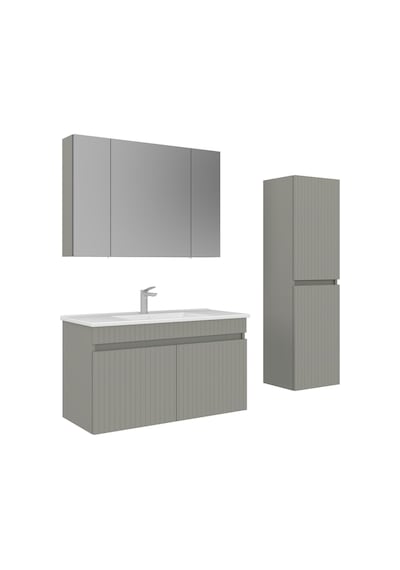 Orka Tivoli 100 Cm Mat Kaşmir Banyo Dolabı Takımı Ve Boy Dolabı Kaşmir