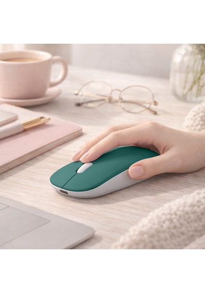 Type-c Şarjlı Bluetooth Mouse Apple Uyumlu MacBook iPad Laptop İnce Gövde Dongle Ve Kablo Dahil 13754