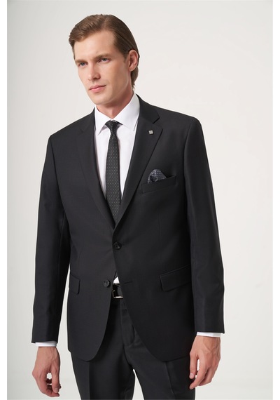 İmza Siyah Mono Yaka 6 Drop Comfort Fit Tam Astar Takım Elbise 1001260179