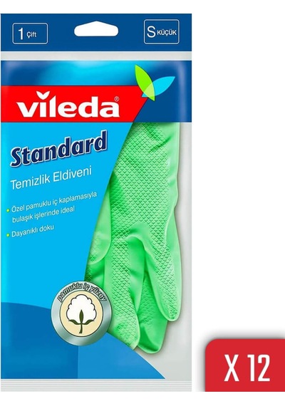 Vileda Standart Eldiven No 7 Küçük Boy 12'li Paket