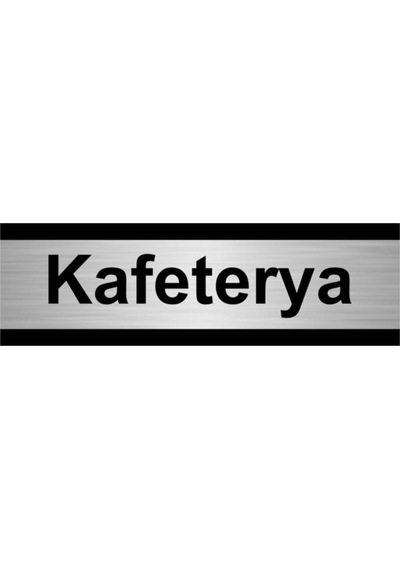 Kafeterya 10x20cm Gümüş Renk Metal Yönlendirme Levhası