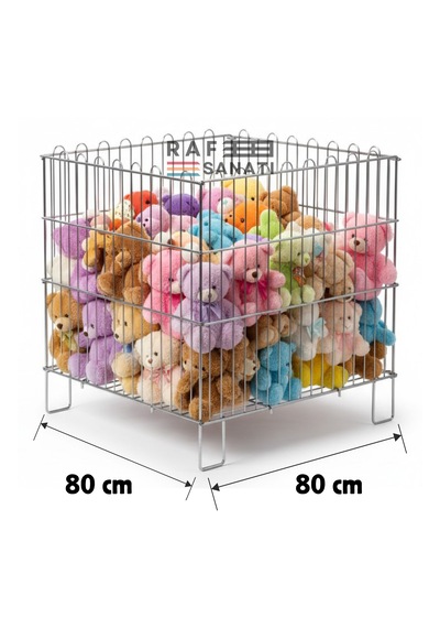 Katlanır Tel Havuz Sepeti 80x80 Cm Market Ve Mağaza Promosyon Sepeti Metal Havuz Sepet