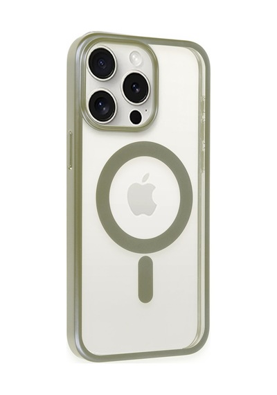 Apple iPhone Uyumlu  15 Pro Uyumlu Kılıf Erozi Magsafe Kapak - Gri