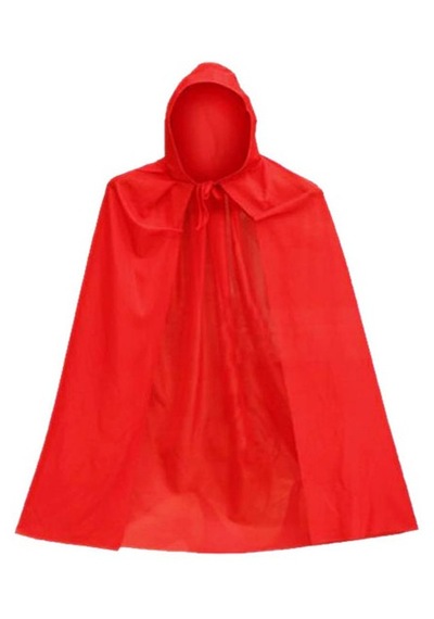 Parti Cadılar Bayramı Halloween Kapişonlu Kırmızı Pelerin 90 Cm Çocuk