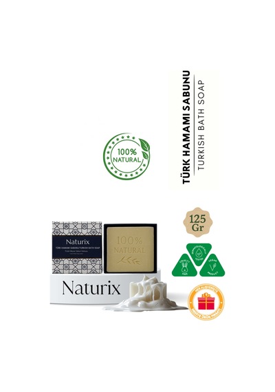 Naturix Türk Hamamı Sabunu 125 Gr Derin Temizleyici, Arındırıcı Ve Doğal Cilt Bakımı Sabunu