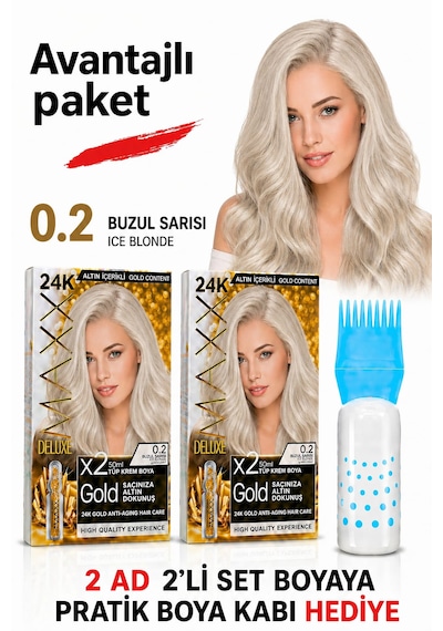Sea Color Set Saç Boyası 0.2 Bebek Sarısı 2 Li 2 Kutu+pratik Boya Kabı