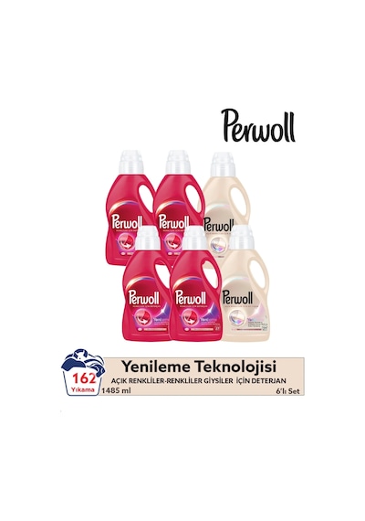 Perwoll Renkliler 4x + Beyazlar 2x – Kumaş Yenileyici Özel Temizlik Paketi (162YIKAMA)