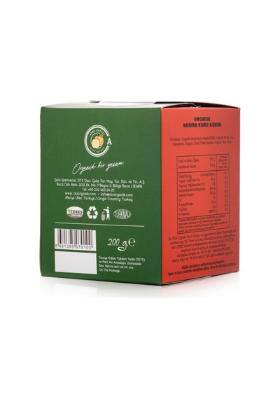 Ots Organik Kesme Kuru Kayısı 200 gr (Organik Sertifikalı, Pestisit Analizli)